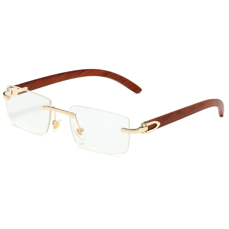 Sunglasses for Men 2026 Rimless Rectangle UV400 PC Frame Blue Lightweight Comfortable Vintage Shades HD Anti-glare Outdoor