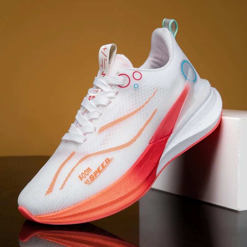 Professional Marathon Men Carbon Board Running Shoes Lightweight Breathable Comfortable Women Stable Support Sprint Sports Shoes