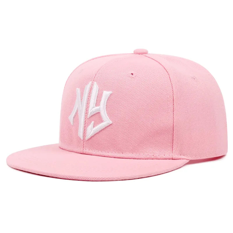 Men's and women's flat brimmed hatsStreet Embroidery Letter NYHip hop flat brimmed hat with adjustable styleFashionable