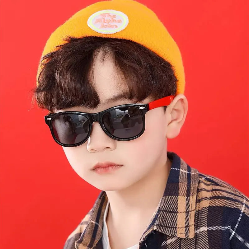 Kids Silicone Sunglasses Boys and Girls Fashion Trend Polarised Sunglasses Outdoor Travel Portable Sunglasses