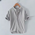 Linen Cotton Shirts for Men Lightweight Long Sleeve Henley Streetwear Beach Breathable Shirt Hawaiian Large T Shirts for Men
