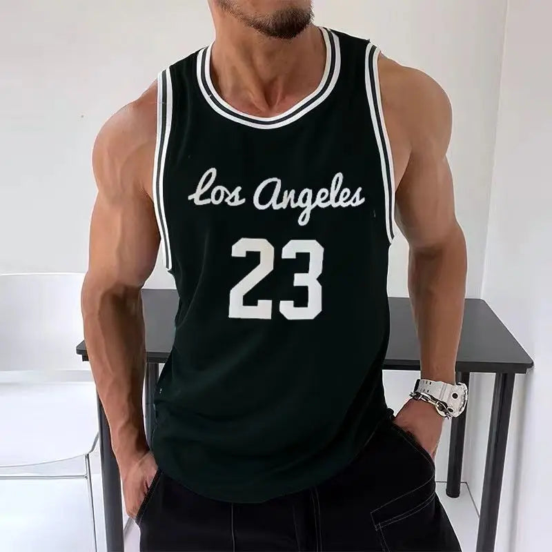 No. 23 Vest Sports Summer Men's Gyms Mesh Tank Tops Fitness Workou Joggers Sleeveless T-Shirt Male Basketball Training Fashion