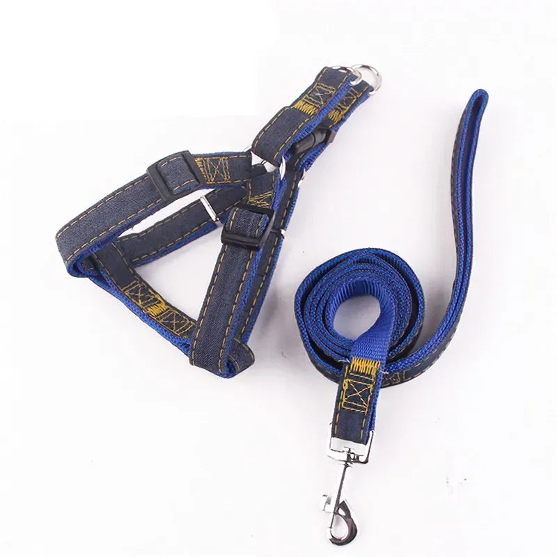 New Pet Leash and Harness Set Dog Adjustable Collar Set Pet Lead Vest Small Medium Large for Walking Training Dog Accessories