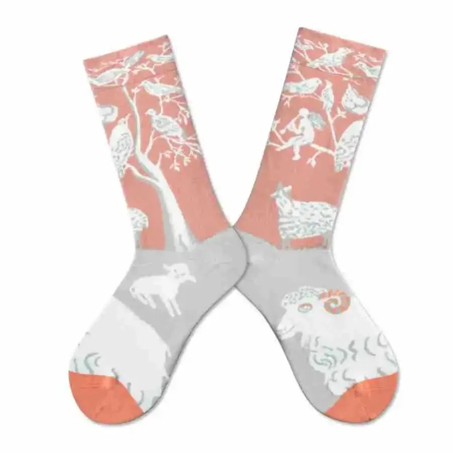 Trendy and Personalized Men Socks Hip Hop Oil Painting Abstract Sock Mouth Letter Embroidery Autumn Mid Tube Socks Women носки