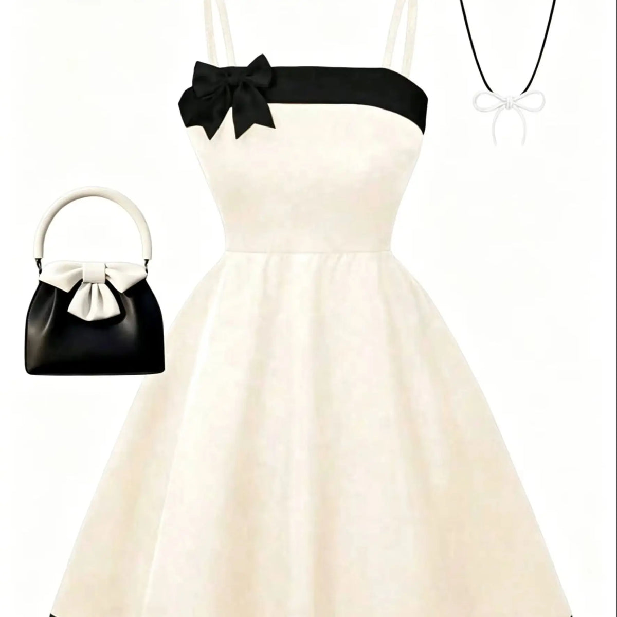 Girls' dress summer outfit; children's summer bow dress; girls' medium and large dress for parties, outdoors, travel