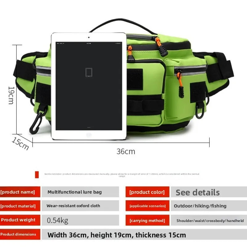 Motorcycle Waist Bag Men Fishing Lure Bag Sports Hunting Fanny Pack Outdoor Hiking Running Rig Pouch Multi-pockets Chest Bag