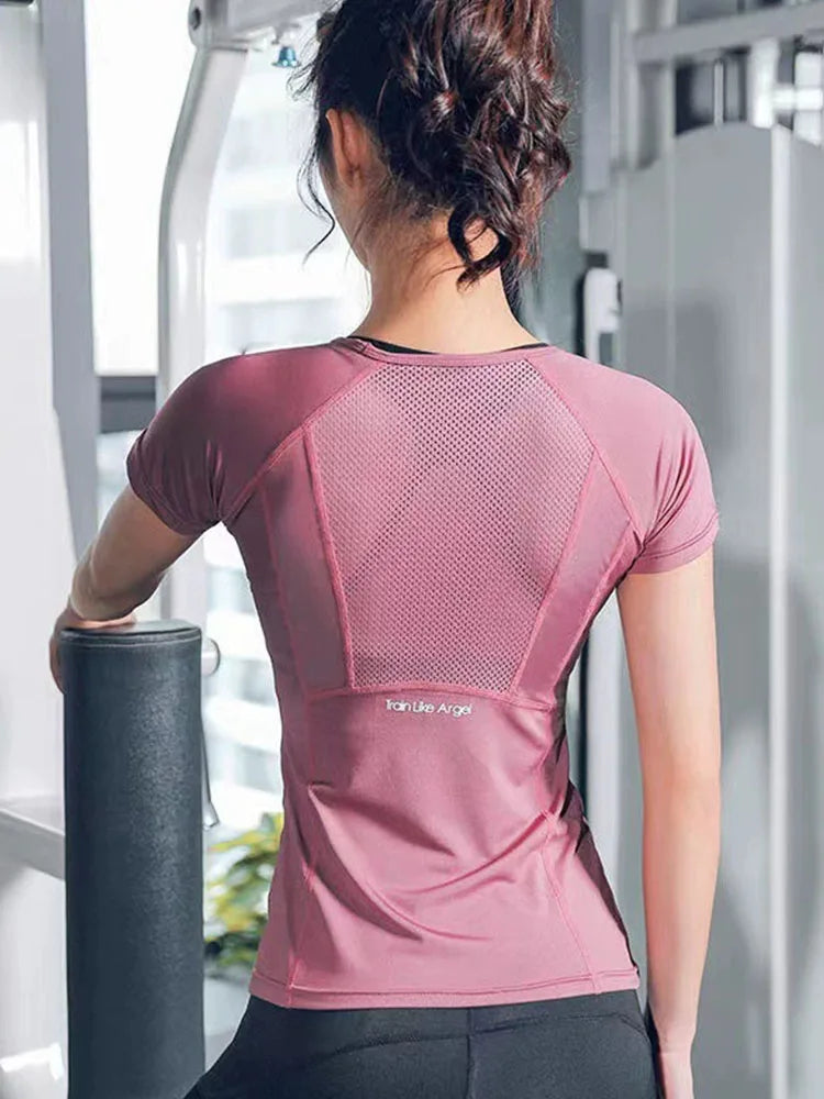 Ladies Sportswear Yoga Wear Women's Sports T-Shirt  Top Fitness Clothes Running