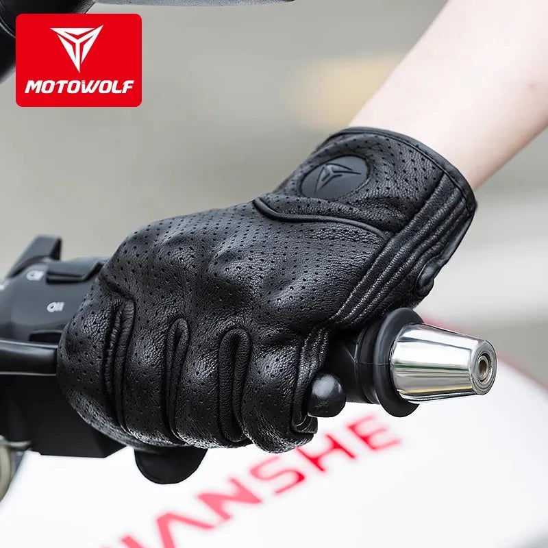 Motorcycle Gloves Men Women Moto Leather Carbon Cycling Mtb Accessories Glove Motorbike Motorcross ATV Motor gear cross guantes