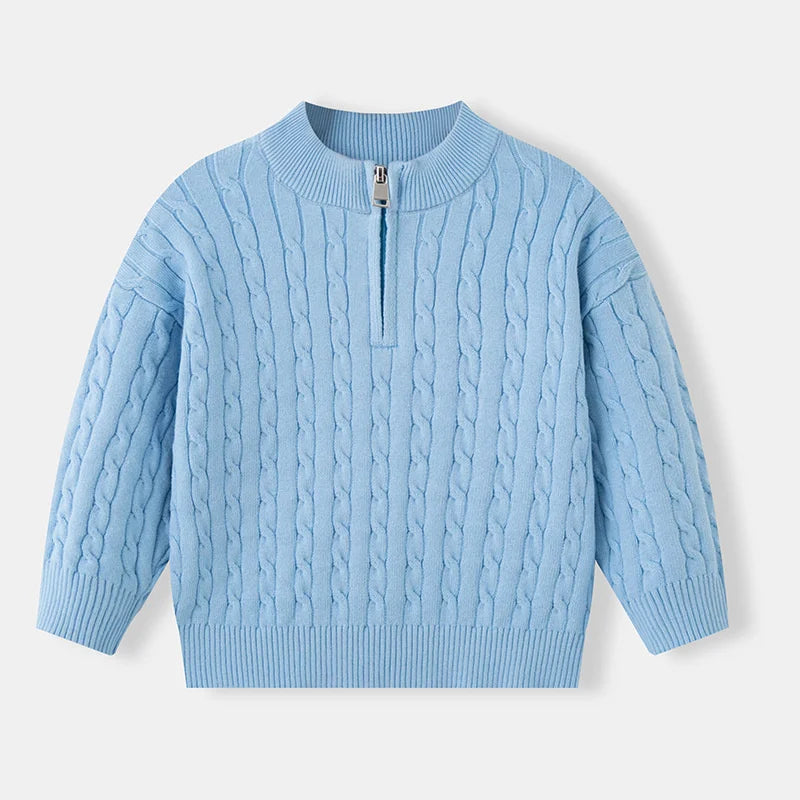 Kids Winter Warm Knitted Sweater Children Comfortable Solid Versatile Pullover Boys Girls Autumn Outdoor Long Sleeve Clothe