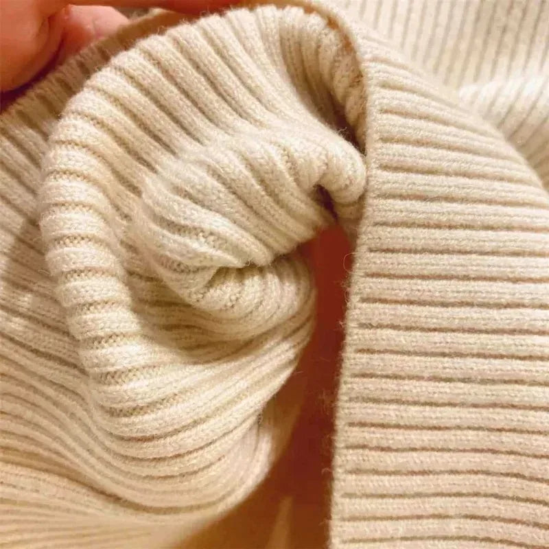Kids Girls Ruffle Sweaters New Children Thin Knitted Tops Autumn Winter Cotton Pullovers Pink Turtleneck Tops Korean Style Warm