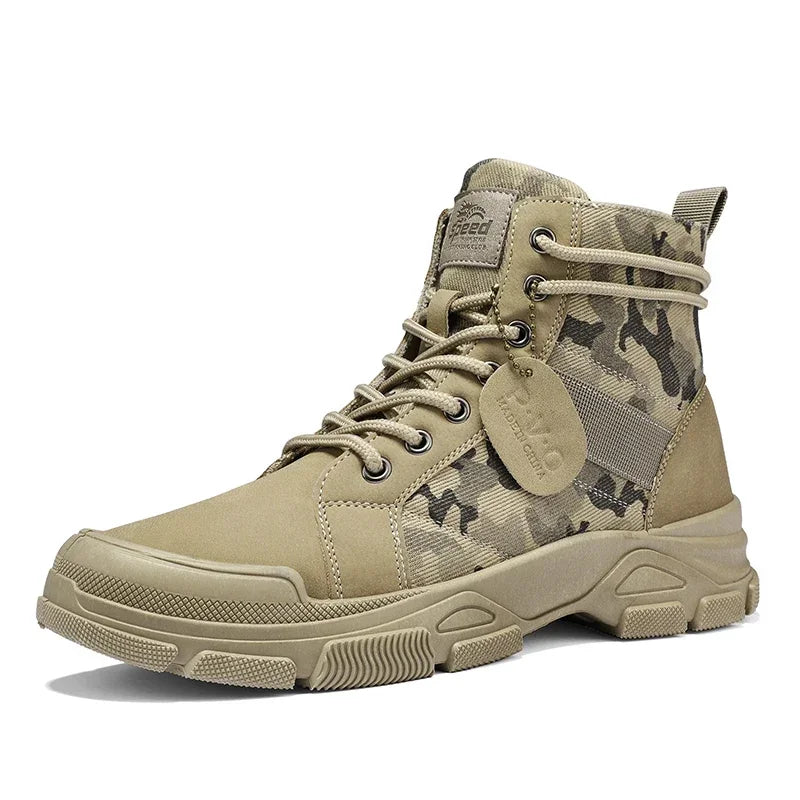 High-Top Boots for Men Autumn Camouflage Desert Casual Flats Mens Boot Breathable Non Slip Work Shoes for Men Zapatillas Hombre