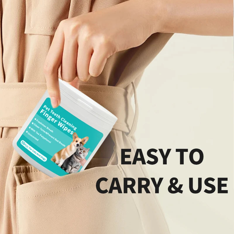 Pet Supplies, Pet Teeth Cleaning Wipes, Cats and Dogs, Pet Cleaning Wipes, Gloves That Can Be Licked