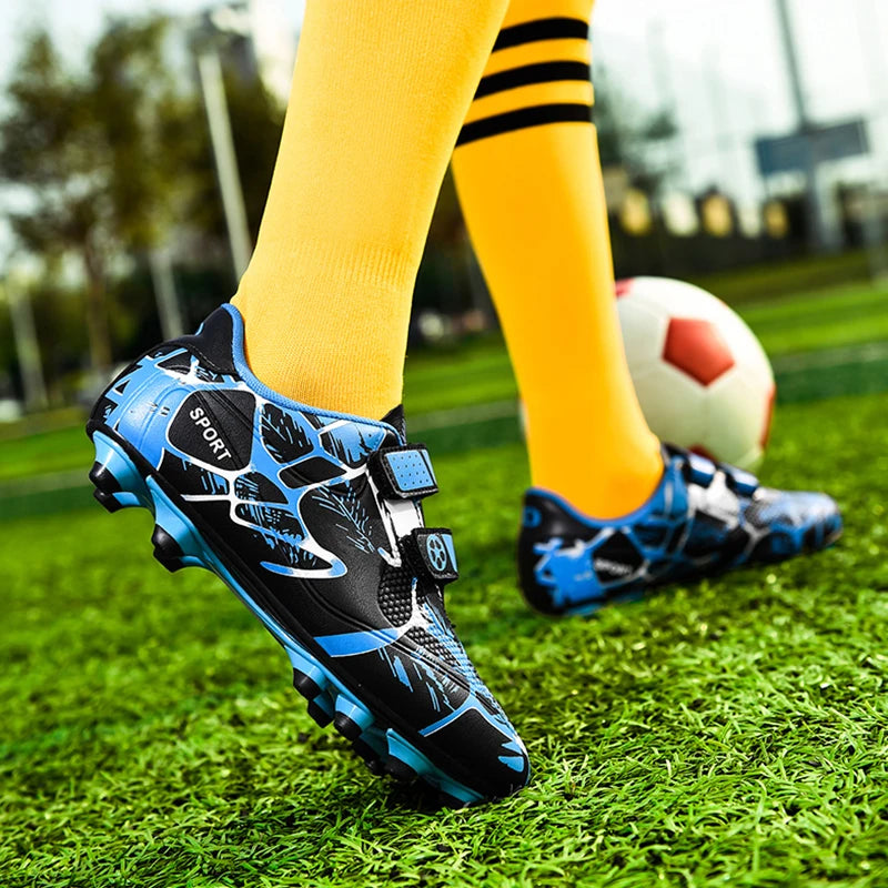 Kids Soccer Shoes FG/TF Football Boots Boys Outdoor Cleats Grass Futsal Cleats Training Sport Footwear Size 33-38