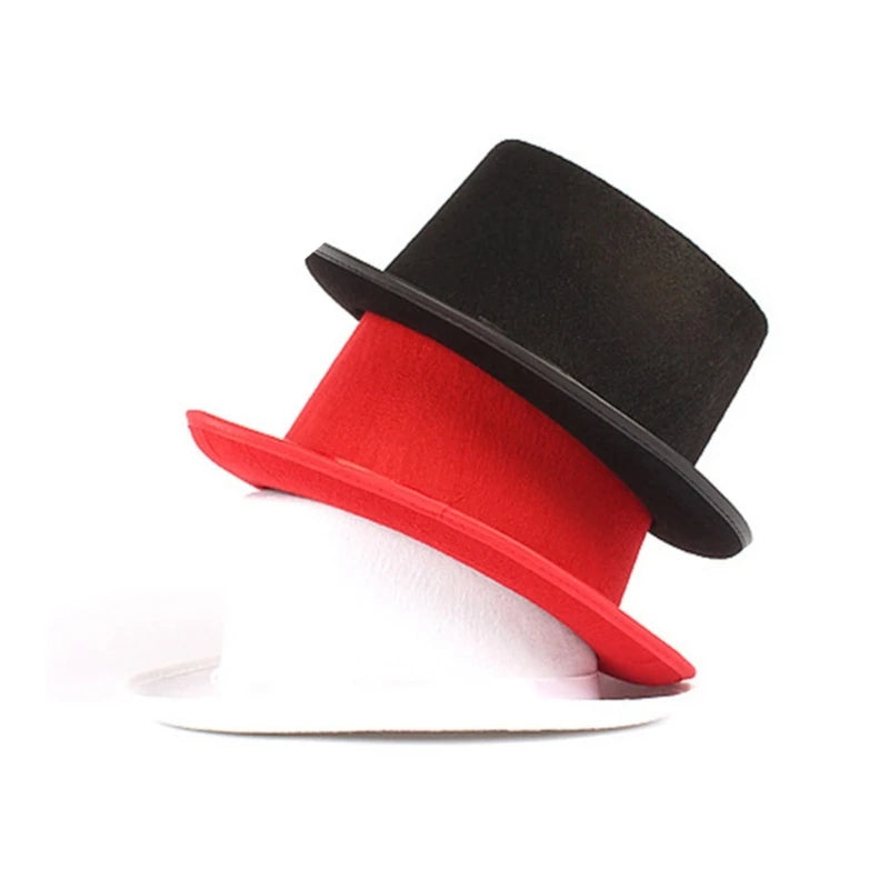 Kids Retro Top Hat Boys Girls Role Play Magician Hat Rave Party Halloween Cosplay Props Stage Show Accessories Children Headwear
