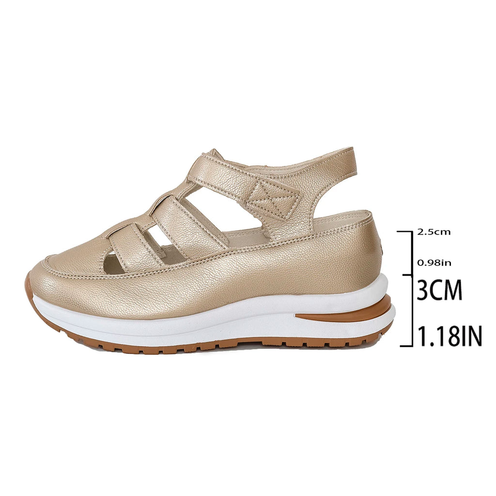 Women's Sandals Summer Shoes Platform Wedge High-heeled Gladiator Comfortable Casual New in Luxury White Round Toe on Offer