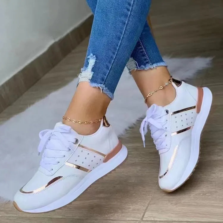 women Sneakers 2024 Shoes Leather Patchwork Casual Platform Sport Shoes Ladies Zapatillas Mujer Outdoor Running Vulcanized women