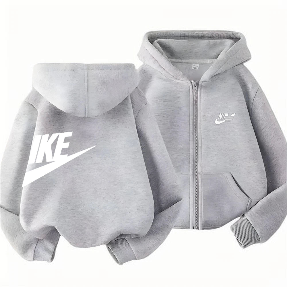 Children Coat Zipper Style Hoodies Girls Boys Age 3-12 Kids Fashion Black Pink  Long Sleeves Autumn Clothing Fun Brand Print