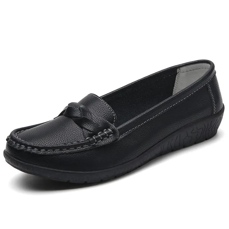 Women's Loafers 2026 Trend Loafers Genuine Leather Shoes For Woman Flats Women White Shoes Comfortable Luxury Leather Moccasins
