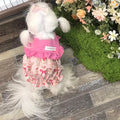Lovely Puppy Dog Cats Clothing Fashion Floral Print Pink Cotton Princess Dress for Small Medium Dog Schnauzer Poodle Pet Clothes