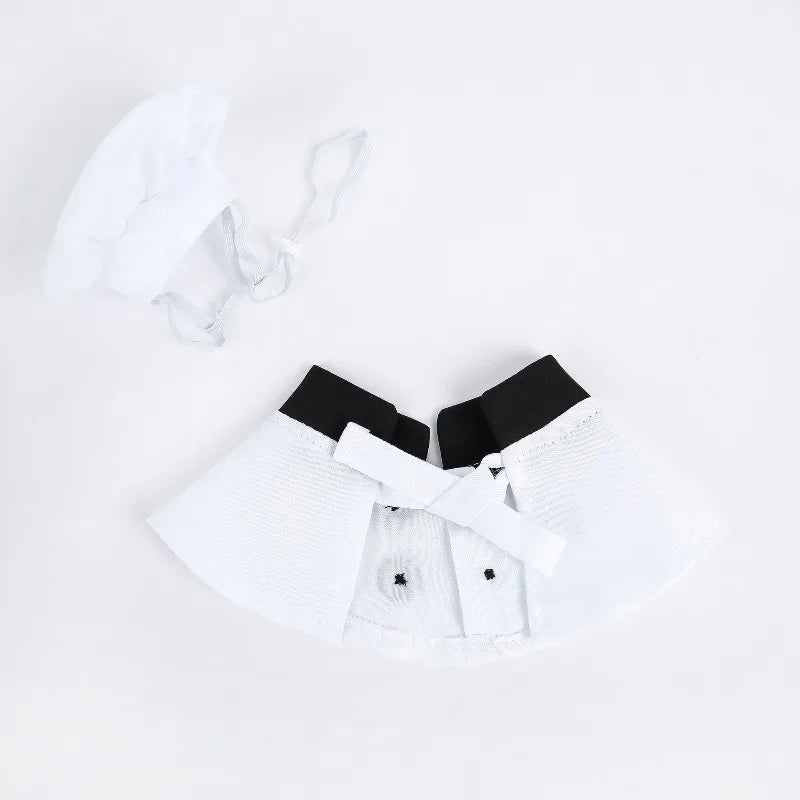 New Cute Pet Clothing Chef Suit with Matching Hat Dog Outfit for Holiday Cosplay Party Activity Dress Up