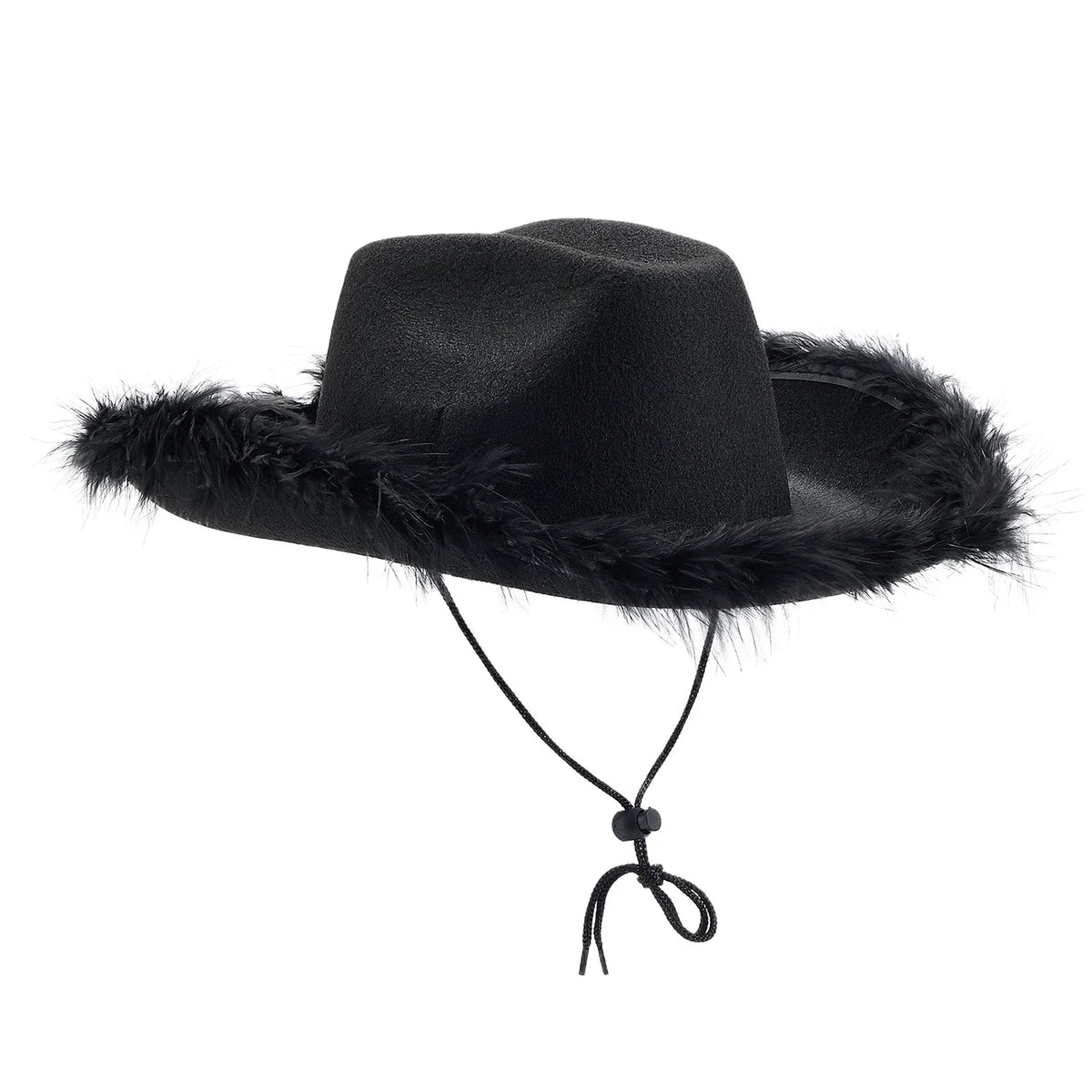 Women'S Western Cowboy Hat  Adult Solid Color Fur Trimmed Wide Brimmed Hat  Yuppie Gentleman Style Date Party Women'S Hat