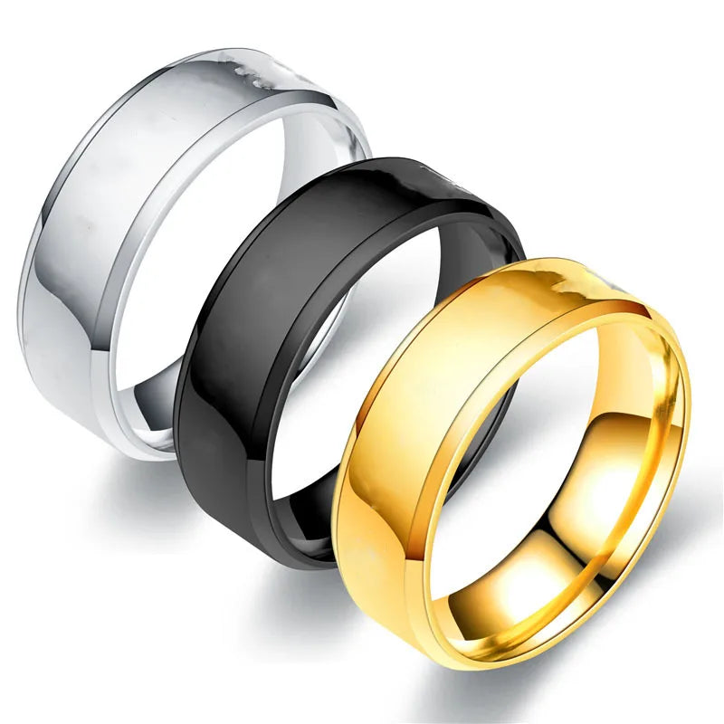 Fashion Jewelry Ring Men Stainless Steel Black Rings For Women
