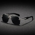 New Man Sunglasses Steampunk Double Girder Design Frameless Pilot Eyewear UV Protection Retro Protective Glasses