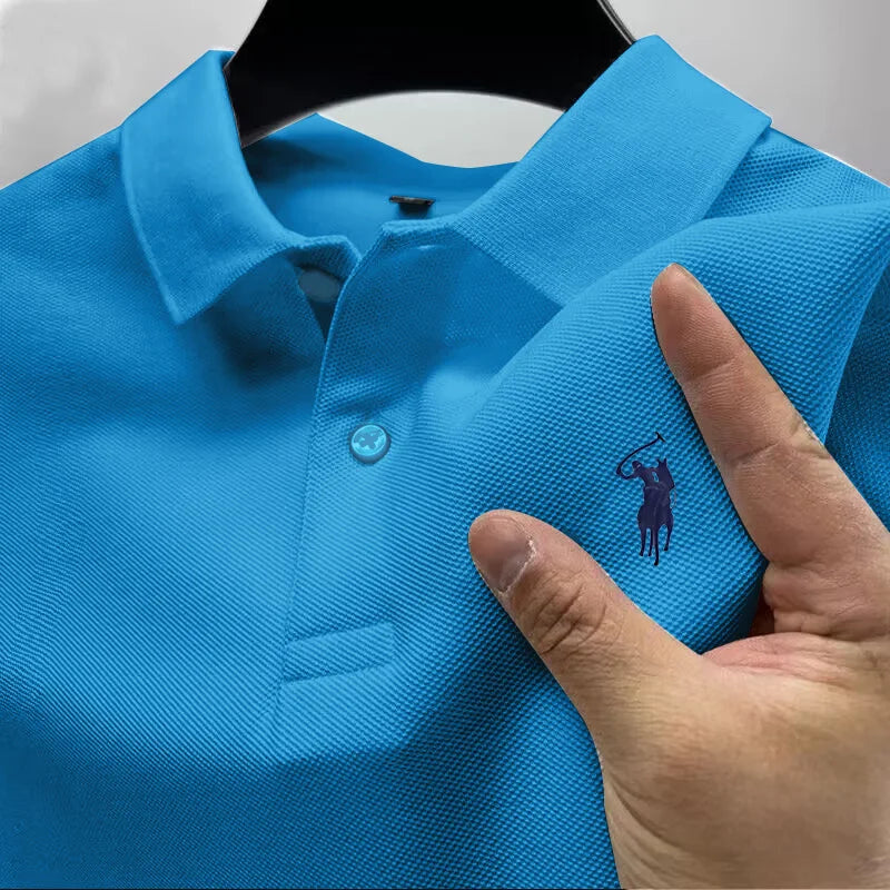 High end brand short sleeve men's polo shirt pony  summer lightweight breathable T-shirt new fashion Paul top men shirts