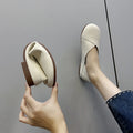 Women's Slip on Leather Loafers Spring Autumn Ballet Shoes Ladies Casual Round Toe Cute Flats Nurse Shoes Sneakers Plus Size 43