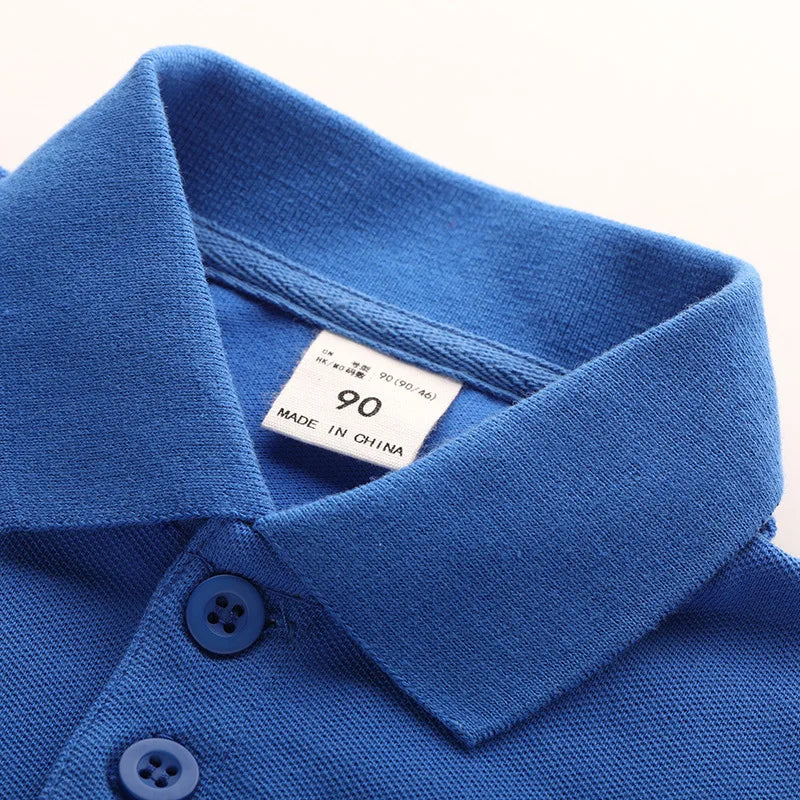 Kids Boys Solid Color Cotton Polo Shirts 2025 Summer New Children Short Sleeve Tops Tee Girls Baby Lapel  Shirt Age 1-10T