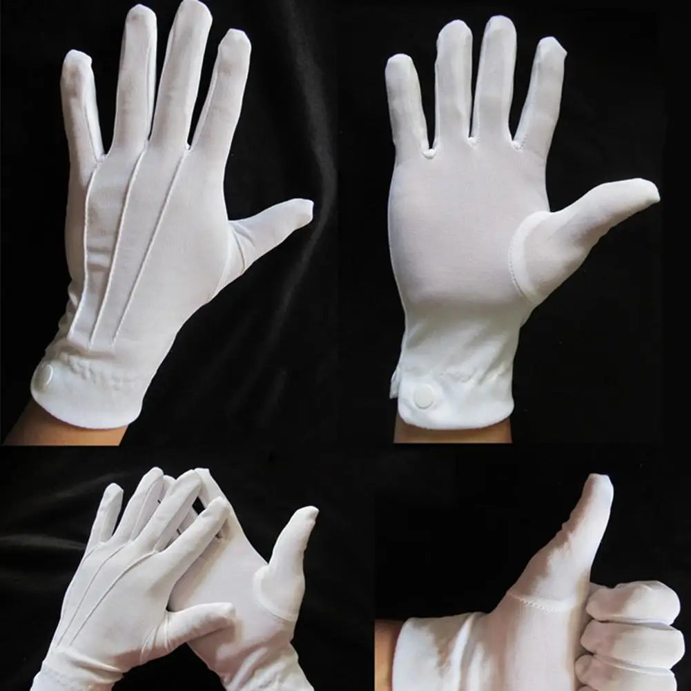 2026 White Work Gloves Men Women Etiquette Reception Honor Guard Ceremonial High Stretch Gloves Household Cleaning Tools