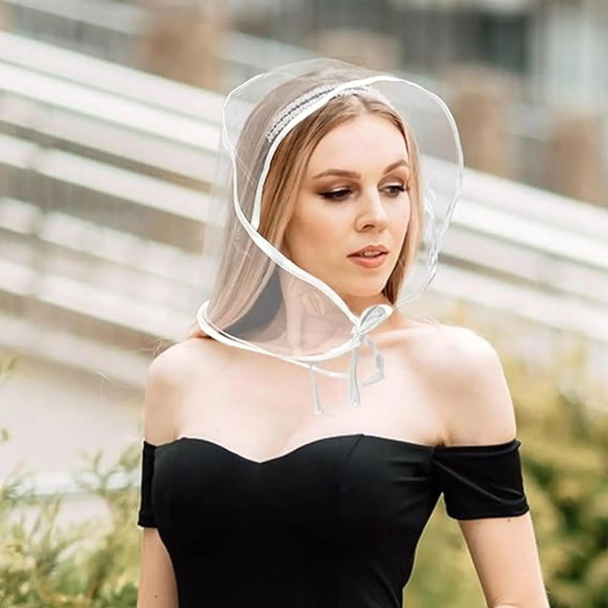 Womens Rain Hat Reusable Transparent Headwear with Brim Waterproof Transparent Rain Hat for Women Lady Girlfriend Mother Travel