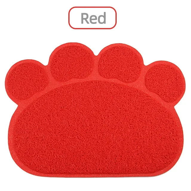 Pet Dog Cat Feeding Mat Dog Paw Shape Pet Bed Mat Dish Bowl Food Water Feed Wipe Easy Cleaning Pad Dog Accessories