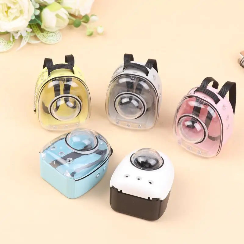 Dollhouse Adornment of Mini Backpack Cat Pet: Micro Landscaping Model, Pretend Play Toys.