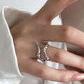 Silver Rings for Women Vintage Wedding Trendy Fine Jewelry Large big hug diamond Adjustable Antique Rings Anillos