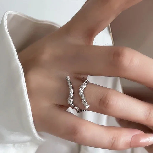 Silver Rings for Women Vintage Wedding Trendy Fine Jewelry Large big hug diamond Adjustable Antique Rings Anillos