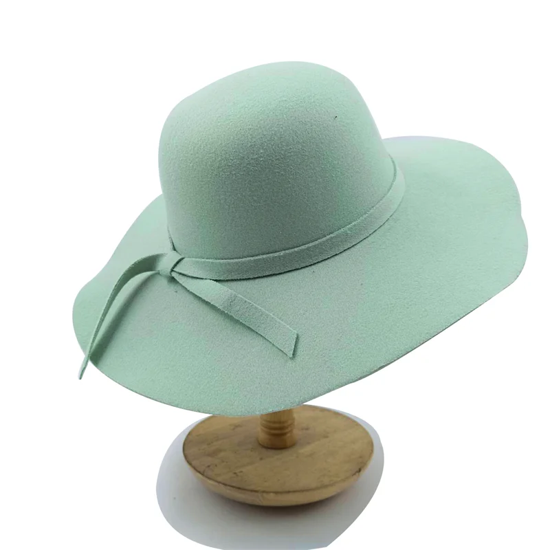 Women Hat  Autumn Winter Vintage Floppy Hat Women Elegant Felt Fedora Hat Wide Brim Sun Cap British Style Fedoras Felt Floppy