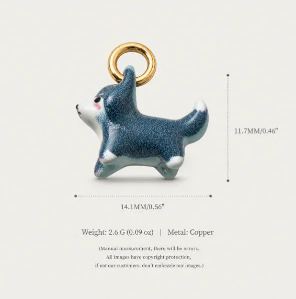New Fashion Cartoon Small Animal Accessories Pet Dog DIY Necklace for Women Girls Cute Enamel Little Dog Necklace DIY Accessory