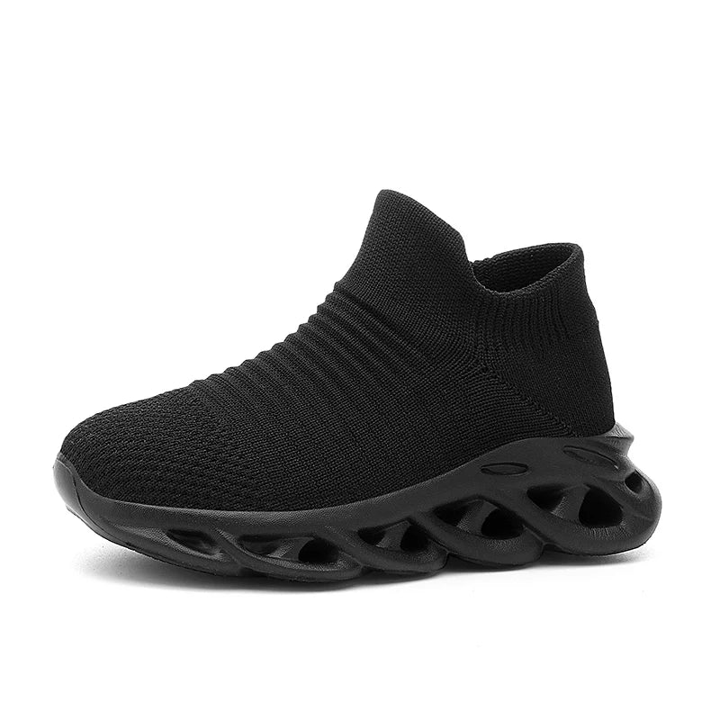 Boys' Shoes 2025 Spring/Summer New Children's Mesh Breathable Sports Shoes Girls' Slip-On Socks Soft-Soled Running Shoes