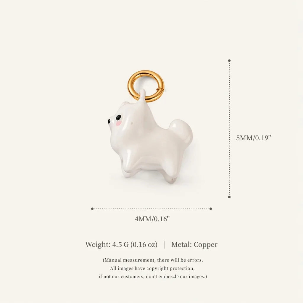 New Fashion Cartoon Small Animal Accessories Pet Dog DIY Necklace for Women Girls Cute Enamel Little Dog Necklace DIY Accessory