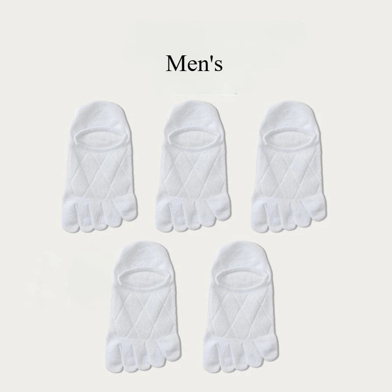 Women's 5 Pair Cotton 5-toe Socks Summer Breathable Mesh Sock for Women Mens Five Finger Ankle Toe Socks Low Cut Sock for Ladies