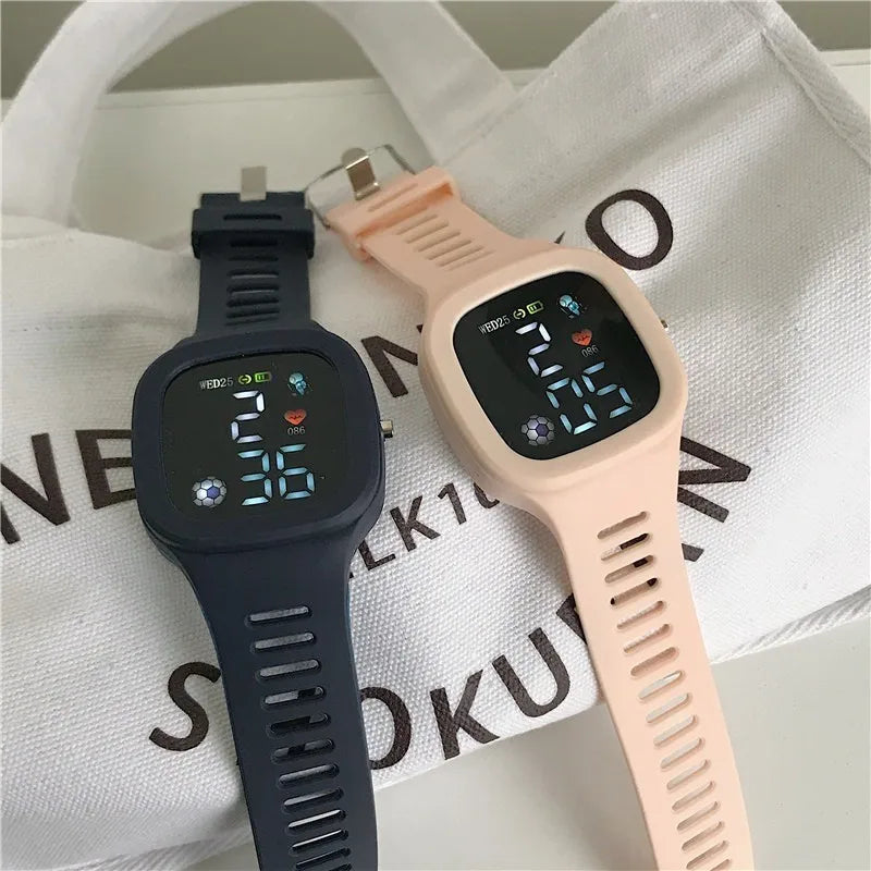 LED Sports Watch For Kids - Digital Electronic Watch For Elementary Students, Outdoor Waterproof Activity Timepiece