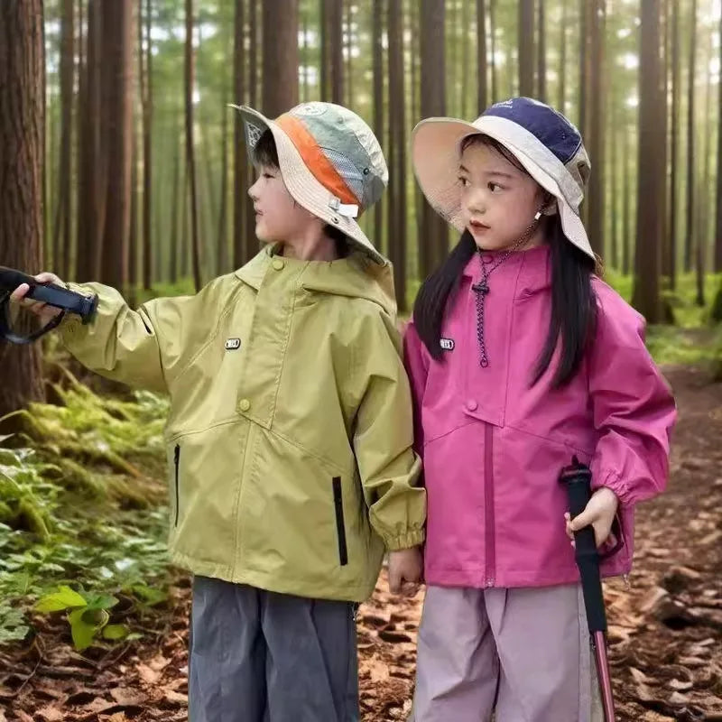 Kids Windbreaker Spring Autumn 2026 New Stylish Little Girl Jacket Girls Hooded Top Boys Jacket Trendy