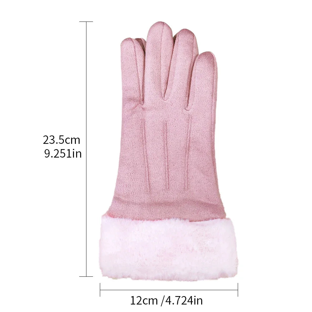 Winterize Thickened Gloves Women Cold Weather Warm Ladies Girls Snow Glove Touch Screen Gloves Running Cycling Driving Gloves