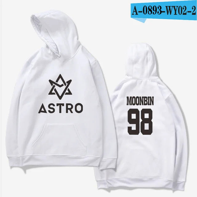 Kpop ASTRO STAR Group Printed Hoodies Moletom Harajuku Sweatshirt Casual Zipper Hoodie Streetwear Jacket Men/Women Clothing