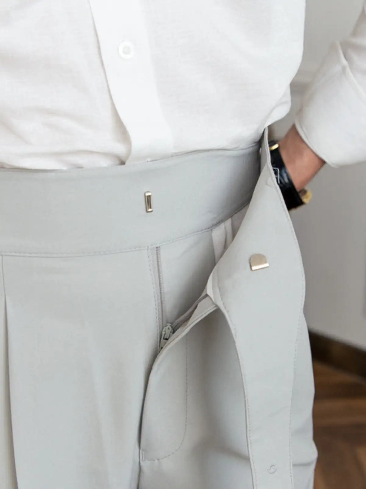 Naples Casual Business Attire Bottoms Men Slim Italian Gurkha Classic Trousers Comfortably Fit Your Curves Adjustable Waist
