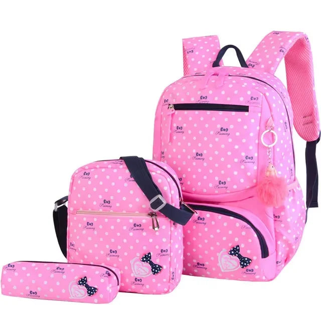 Bunnyfly 3pcs/Set Kids School Bag Backpack Set Fashion Lovely Children's Backpack for Girls Student Mochila Sac