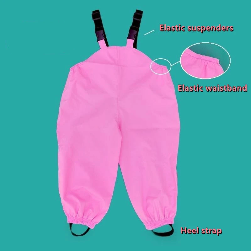 Kids Jumpsuit For Boys Toddler Outdoor Clothes Waterproof Rain Pants Baby Girl Overalls For Children