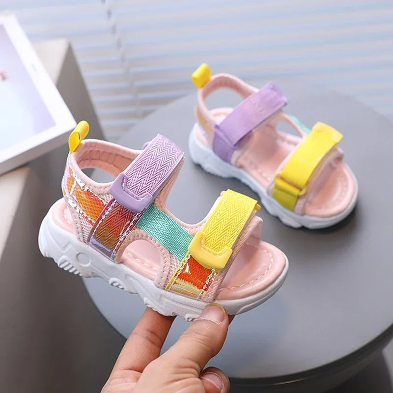 Children's Soft and Comfy Sandals with Non-Skid Soles Kids Colorfull Sandals for Baby Girls (2-6 years)
