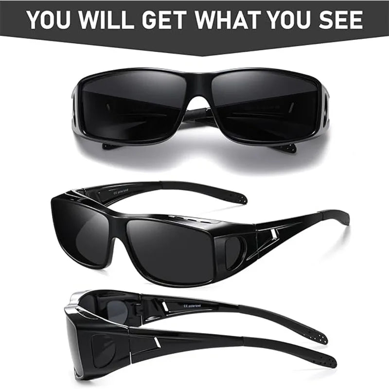 Fit Over Glasses Sunglasses for Women & Men, Stylish Design Polarized Over-Glasses UV Protection